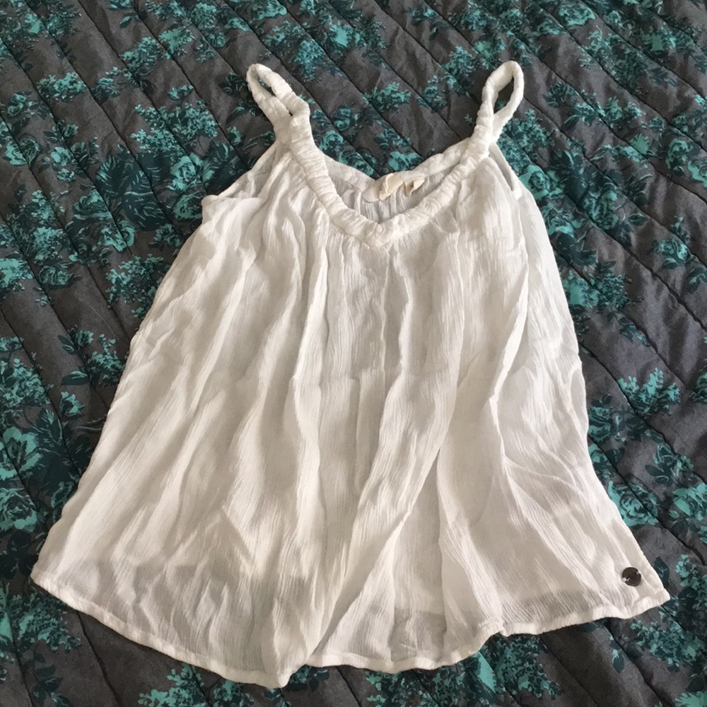 Roxy flowy white tank size S